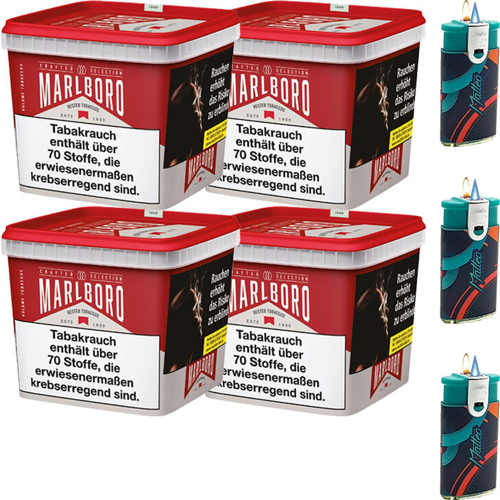 Marlboro Crafted Selection 4 x 200g mit Duo Feuerzeuge