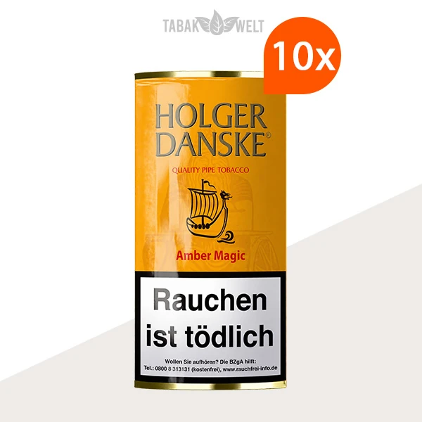 Holger Danske Amber Magic Pfeifentabak im 10er-Pouch-Pack