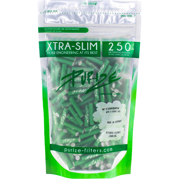 Purize Aktivkohlefilter Xtra Slim Size 250 Stück Grün