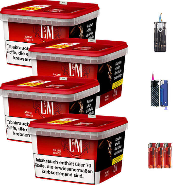L&M Red Big Box 4 x 120g mit Feuerzeugen