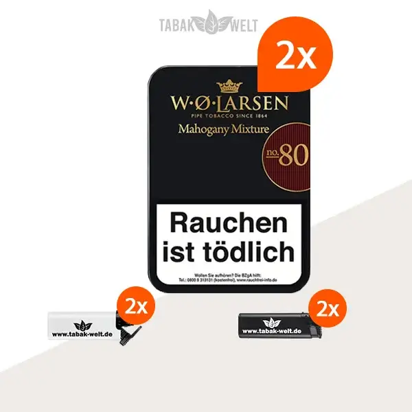 2x-w.-o.-larsen-mahogany-mixtrue-no.-80-100g-dose-mit-feuerzeuge