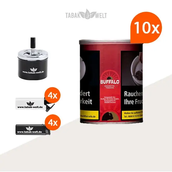 buffalo-red-feinschnitttabak-10x-dose-mit-drehaschenbecher buffalo-red-feinschnitttabak-10x-dose-mit-drehaschenbecher
