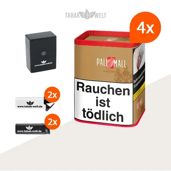 pall-mall-authentic-red-volumentabak-xxl-4x-dose-mit-etui-und-feuerzeugen
