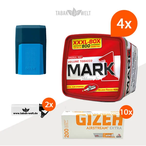 Mark 1 Red Volumentabak XXXL 4x Box mit 2000 Extra Hülsen Mark 1 Red Volumentabak XXXL 4x Box mit 2000 Extra Hülsen