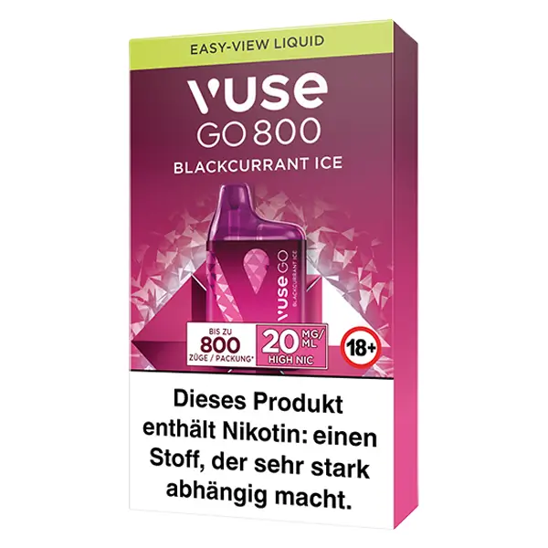 Die Vus Go 800 im Geschmack Blackcurrant Ice.