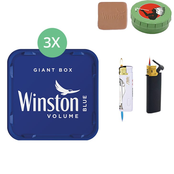 Winston Tabak Blue 3 x Giant Box mit Tabakerfrischer