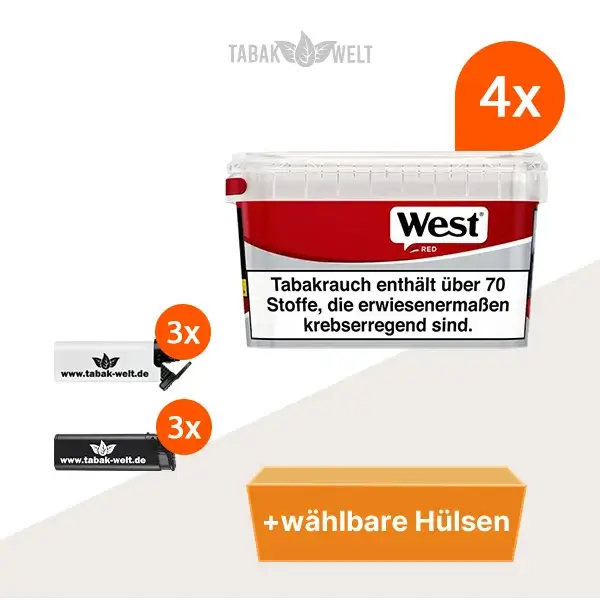 west-red-volumentabak-4x-mega-box-mit-waehlbaren-huelsen