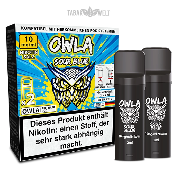Owla E-Zigaretten Pods Sour Blue 10mgml