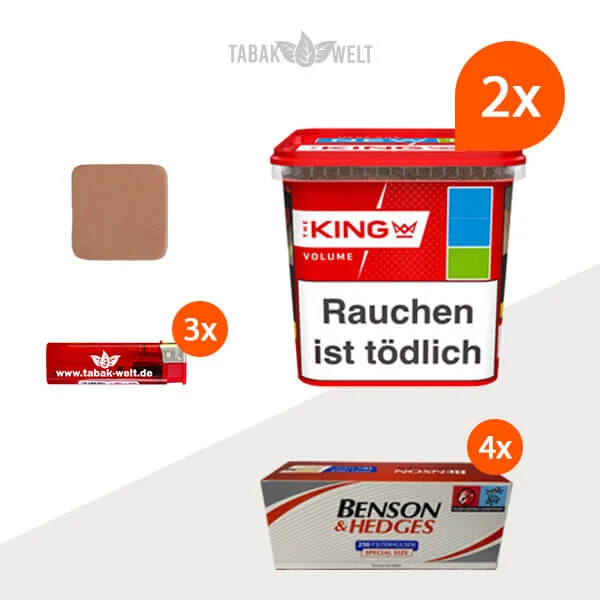 King Red Volumentabak 2x Mega-Box mit 1000 Special Size Hülsen