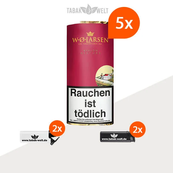 5x-w.-o.-larsen-avalon-mixture-50-g-mit-feuerzeuge