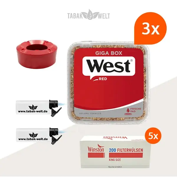 west-red-volumentabak-3x-giga-box-mit-1000-king-size-filterhuelsen-und-aschenbecher