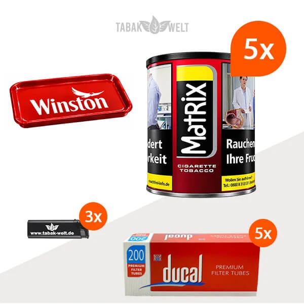 Matrix Red Feinschnitt 5 x Dose mit 1000 King Size Filterhülsen