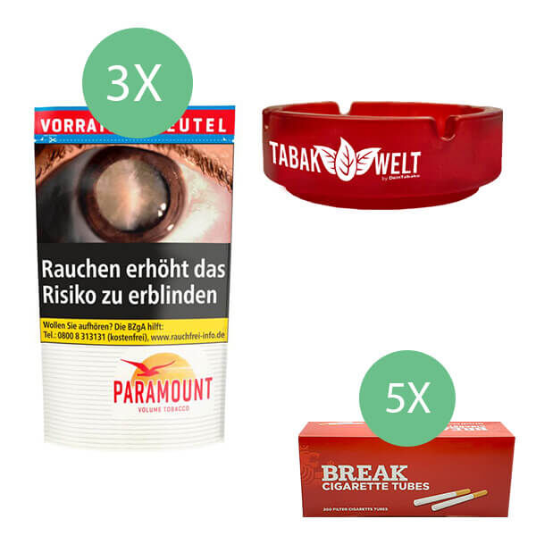 3 x Paramount Tabak Beutel mit 1000 Break Hülsen
