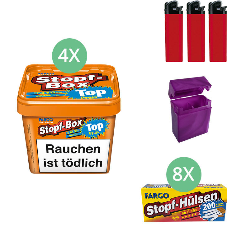 Fargo Stopf-Box 4 x 170g mit 1600 Hülsen