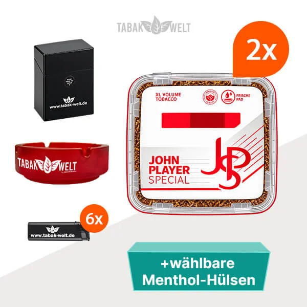 JPS John Player Tabak XL 2 x Eimer mit wählbaren Hülsen und Aschenbecher