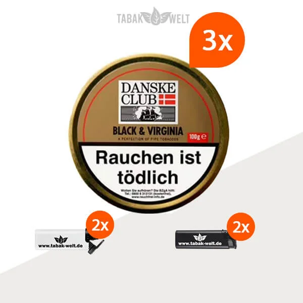danske-club-black-virginia-pfeifentabak-3x-dose-mit-feuerzeuge