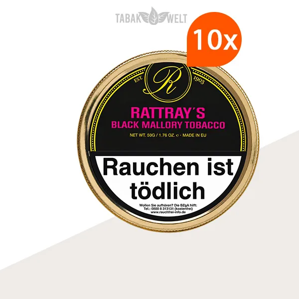 Rattray’s British Selection Black Mallory Pfeifentabak, 10er-Box