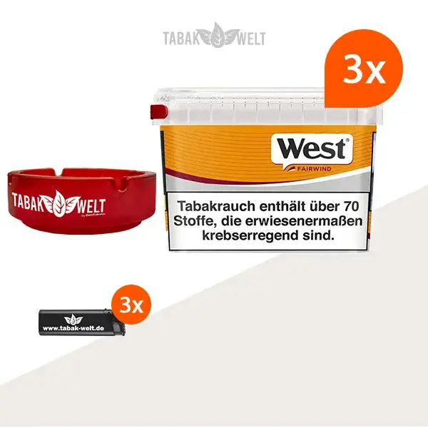west-yellow-volumentabak-3x-mega-box-mit-aschenbecher