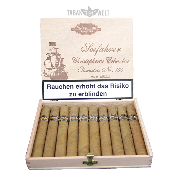 Woermann Cigars Seefahrer Zigarren Christopherus Columbus Sumatra No. 150 Klein Offen