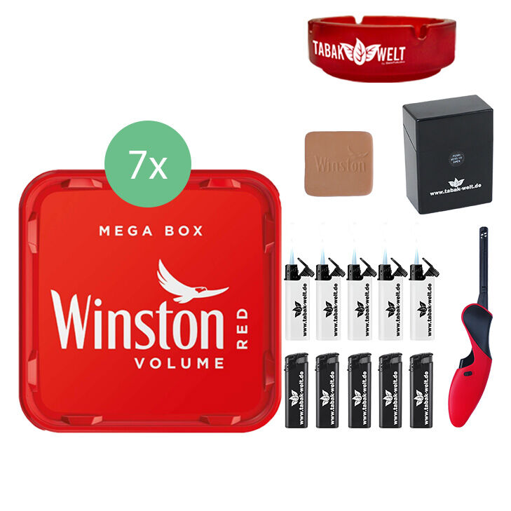 Winston Mega Box 7 x 135g mit Glasaschenbecher