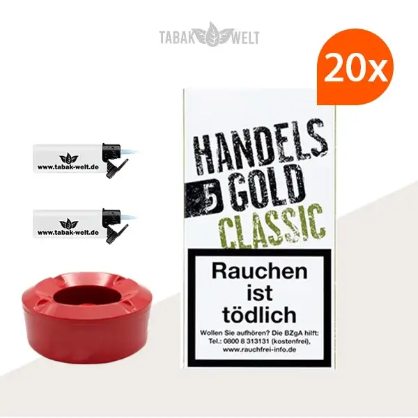 Handelsgold Classic Zigarillos 20 x 5 Stück mit Windaschenbecher