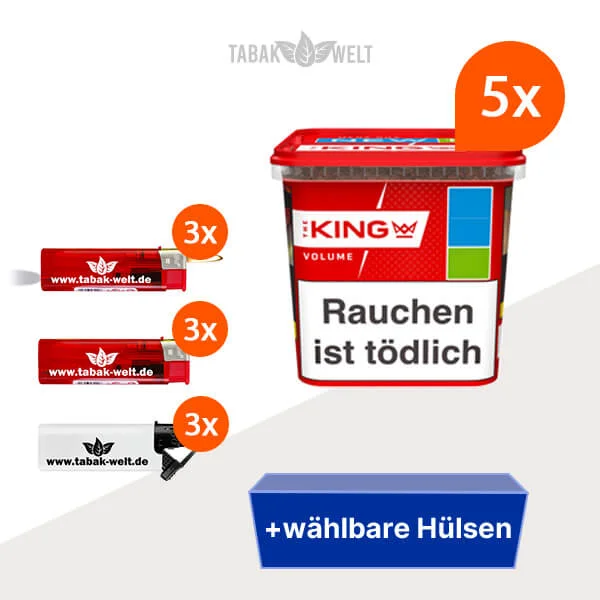 5x-king-volumentabak-blue-mit-wahlbarem-huelsen-feuerzeugen-tw