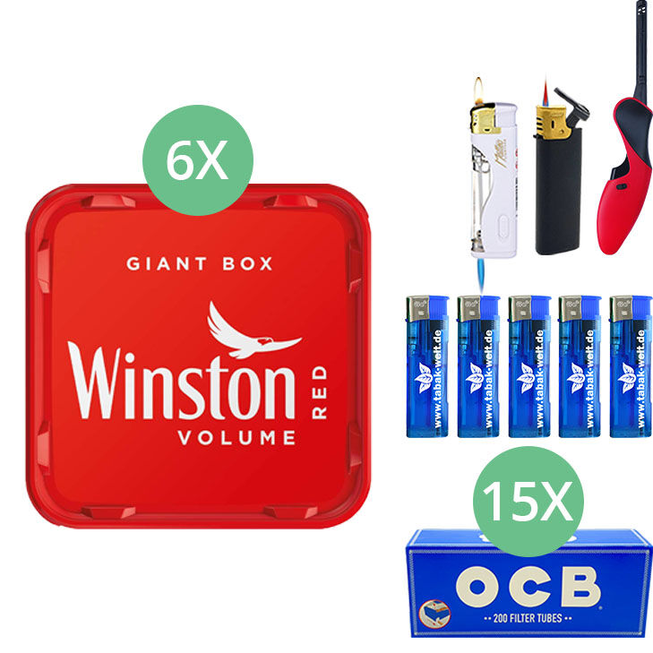 Winston Giant Box 6 x 205g mit 3000 Hülsen