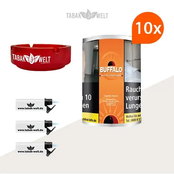 buffalo-red-volumentabak-10x-dose-mit-glas-aschenbecher buffalo-red-volumentabak-10x-dose-mit-glas-aschenbecher