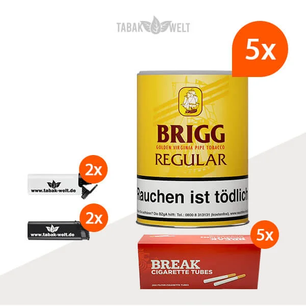 brigg-regular-pfeifentabak-5x-dose-mit-1000-king-size-huelsen