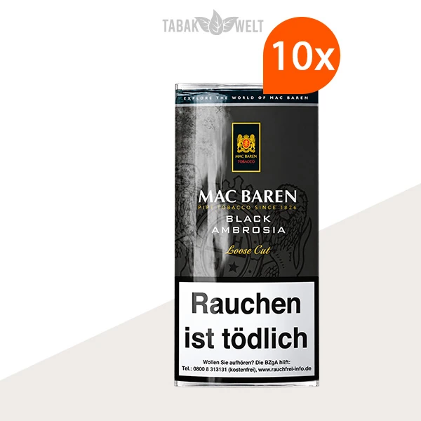 Mac Baren Black Ambrosia Pfeifentabak – 3 x Pouch