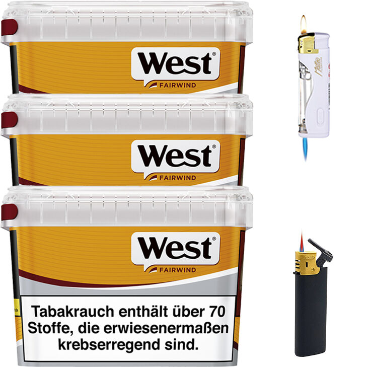 West Yellow 3 x Mega Box mit Feuerzeugen
