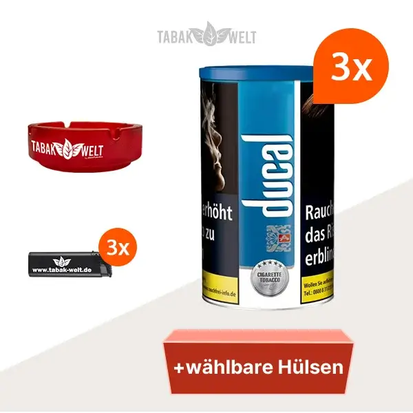 ducal-blau-feinschnitt-tabak-3x-dose-mit-waehlbaren-huelsen