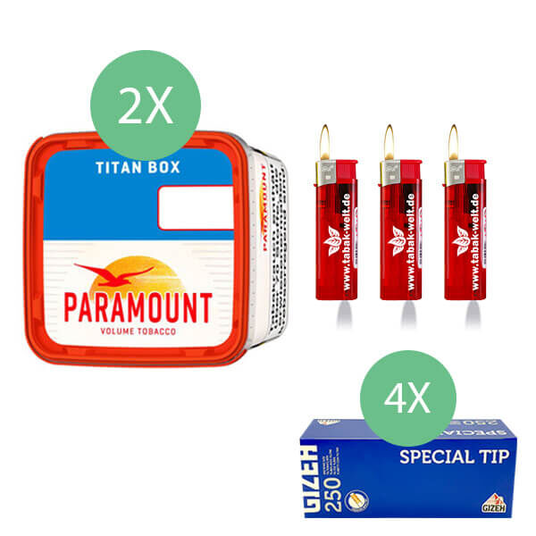 2 x Paramount Titan Box mit 1000 Gizeh Hülsen