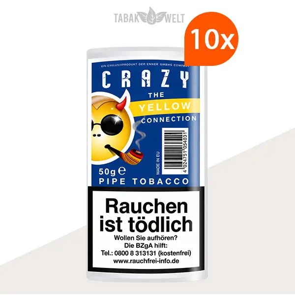 Crazy Yellow Vanilla Pfeifentabak – 10 x Pouch mit Vanillearoma