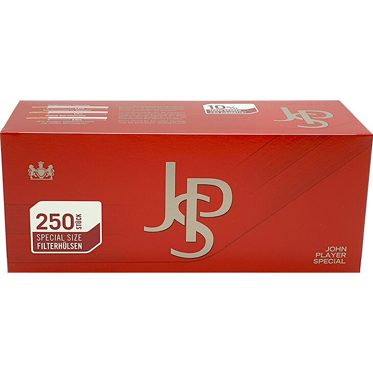 JPS John Player Red 10 x 95g mit 2000 King Size Filterhülsen