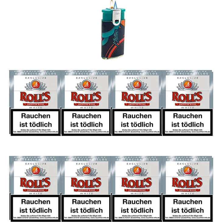 Rolls Exclusive White Zigarillos mit Filter (2 Stangen) 16 x 23 Stück