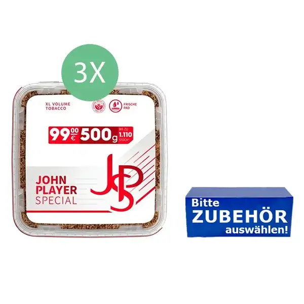 3 x Jps Tabak XL mit Zubehör