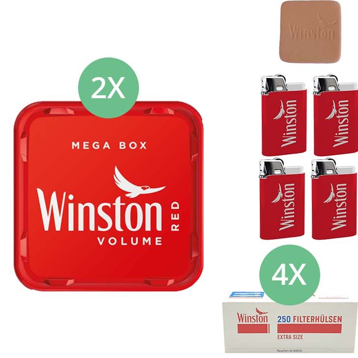 Winston Mega Box 2 x 135g mit 1000 Extra Size Hülsen