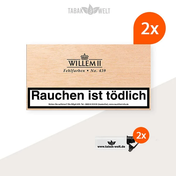 Willem II Fehlfarben Zigarillos No. 439 Sumatra 2x Kiste