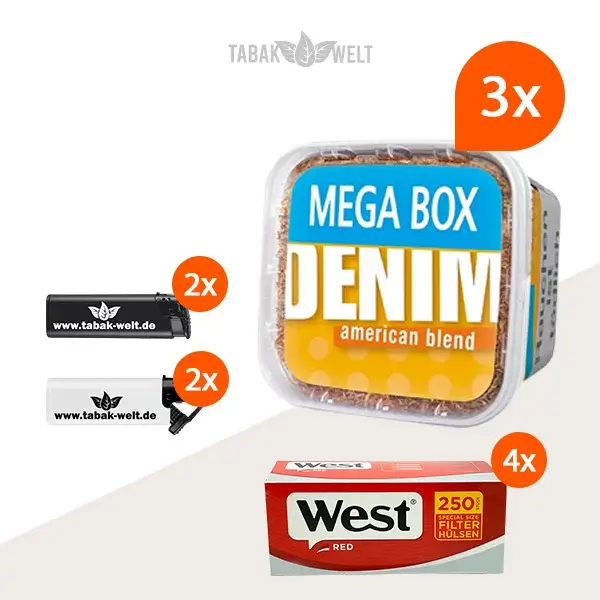 denim-volumentabak-3x-mega-box-mit-1000-special-size-huelsen-und-feuerzeugen