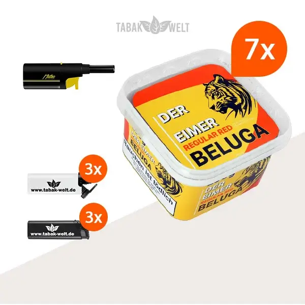 beluga-red-pfeifentabak-regular-7x-eimer-mit-stabfeuerzeug