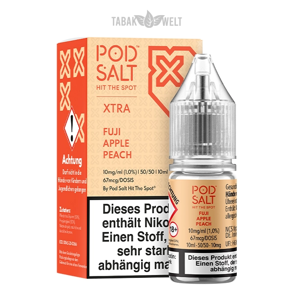 Pod Salt Xtra E-Liquid Fuji Apple Peach 10 ml 10 mg/ml