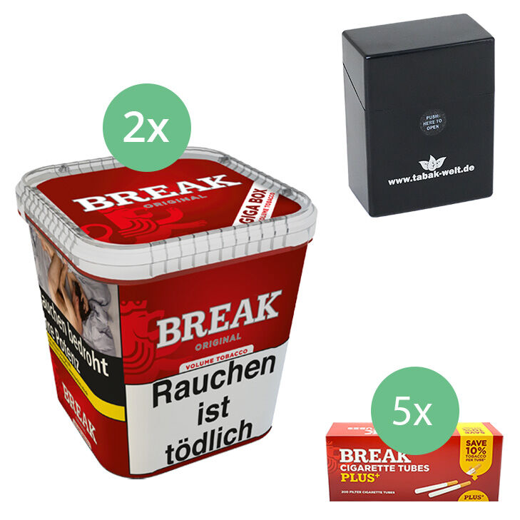 Break Original Tabak 2 x Giga Box mit 1000 Plus Filterhülsen 