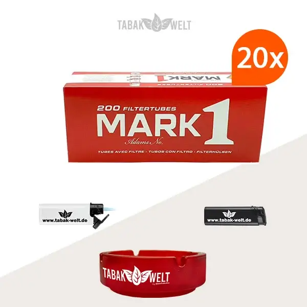 20x-mark-1-king-size-filterhuelsen-200er-4000-stueck-mit-aschenbecher