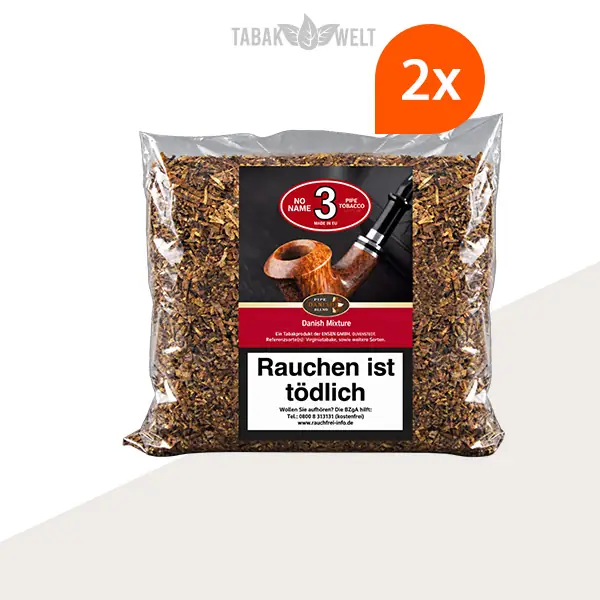 No Name No. 3 Ready Rubbed Grobe Pfeifentabak – 2 Beutel