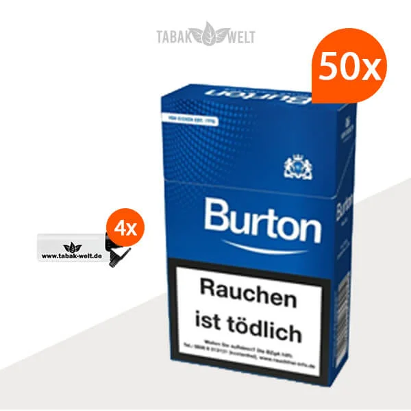 50X Burton Blue Zigarillos mit Feuerzeuge