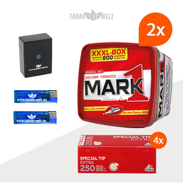Mark 1 Red Volumentabak 2x XXXL Box mit 1000 Special Size Hülsen