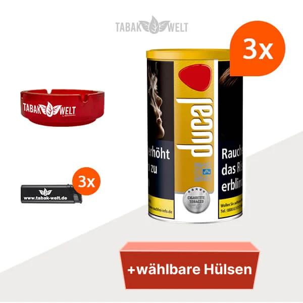 ducal-gold-feinschnitt-tabak-3x-dose-mit-waehlbaren-huelsen