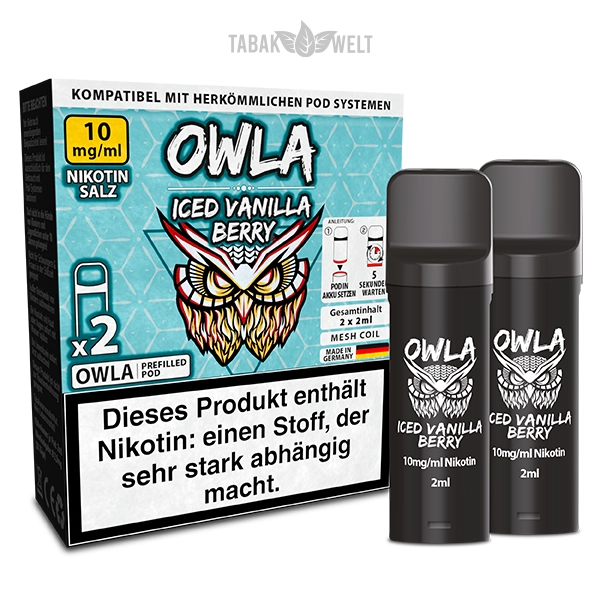 Owla E-Zigaretten Pods Iced Vanilla Berry 10mgml
