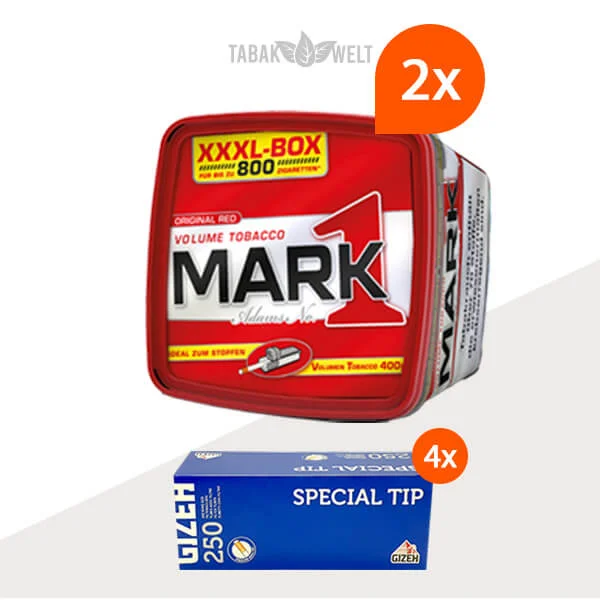 Mark 1 Red Volumentabak XXXL 2x Box mit 1000 King Size Hülsen Mark 1 Red Volumentabak XXXL 2x Box mit 1000 King Size Hülsen